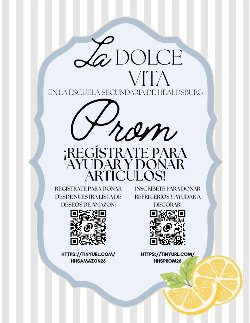 Flyer Seeking Donations to Prom - English
